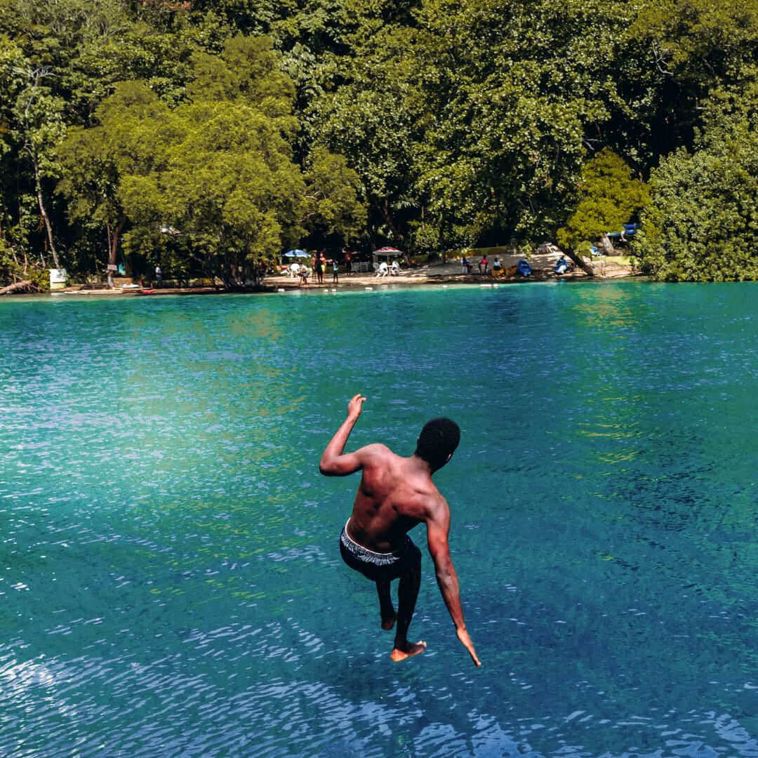 Image of Jumping in the Blue Hole